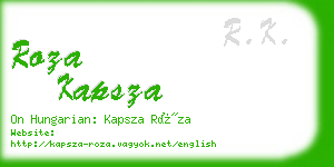 roza kapsza business card